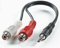 ROLINE 11.09.4340, 3.5mm, Hankjønn, 2 x RCA, Hunkjønn, 0,2 m, Sort