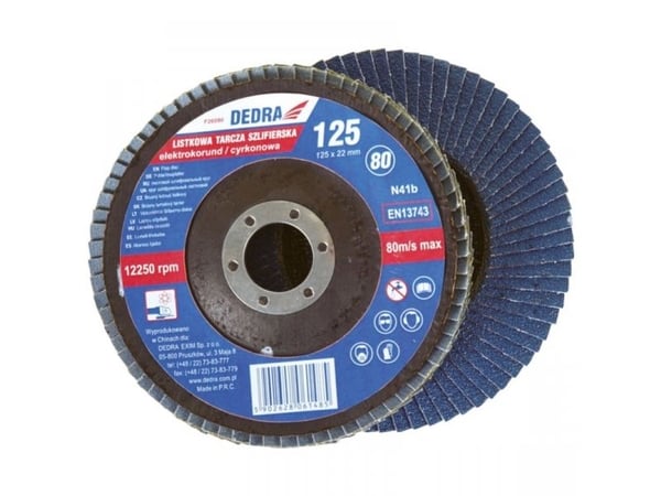 Dedra skivesliper 125x22 mm zirkon korn 60 (F26060)