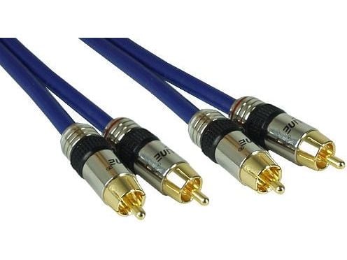 InLine 89701P, liitäntä, 2 x RCA, liitäntä, 1 m, Blå