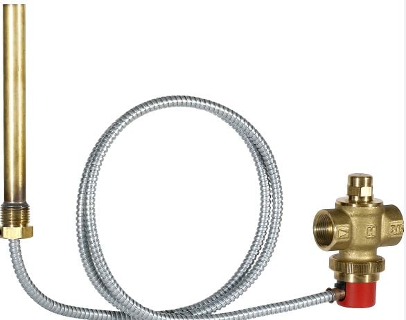 Resideo Temp.ventil 3/4 95C - Temp. & sikkerhedsventil. 95C. m/temp.sensor L=1300mm.