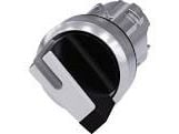 Siemens 3SU10522BF600AA0 3SU1052-2BF60-0AA0 Kääntökytkin Eturengas metallia, kiiltävä musta, valkoinen 1 x 90° 1 kpl