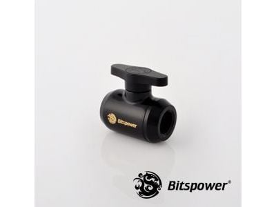 Bitspower stengeventil 2x IG 1/4 tommer, svart håndtak - hvit