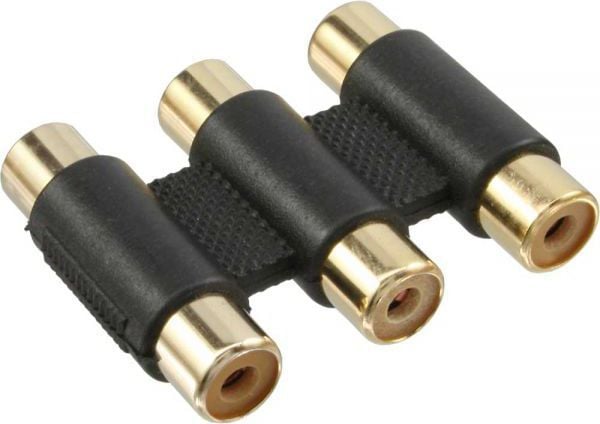 InLine 99319, Cinch female, 3x RCA, Naaras, Naaras, Kulta, musta
