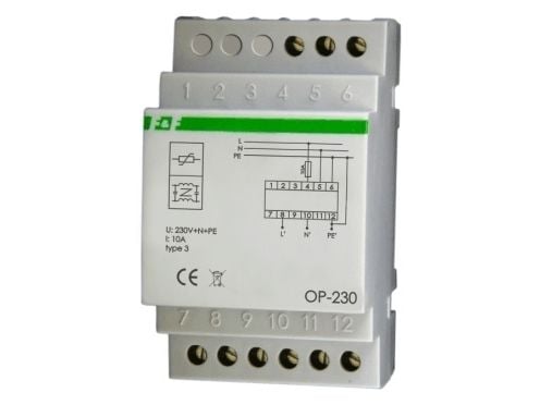 F&amp;F Ylijännitesuoja D, jossa on m häiriösuodatin 2P 1kV OP-230