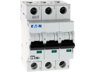 Eaton dvärgbrytare överström 3P K 50A 15kA AC FAZ K50/3 (278916)