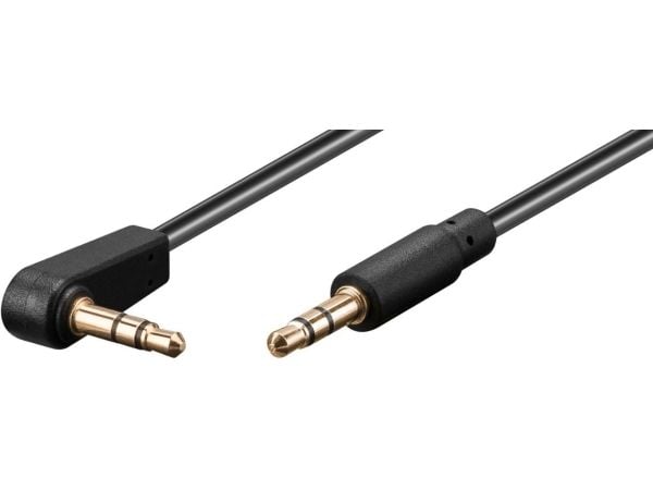 MicroConnect - Lydkabel - mini-phone stereo 3.5 mm hann vinklet til mini-phone stereo 3.5 mm hann - 1.5 m - skjermet