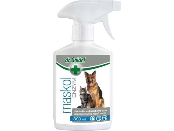 dr Seidel Maskol Enzym, Spray, Teppe, Møbel, Laminat, Parkett, Rug, Skrapestang, Flis, Møbeltrekk, Urin, Betong, Plast, Tekstil, 300 ml, Pumpe dyse