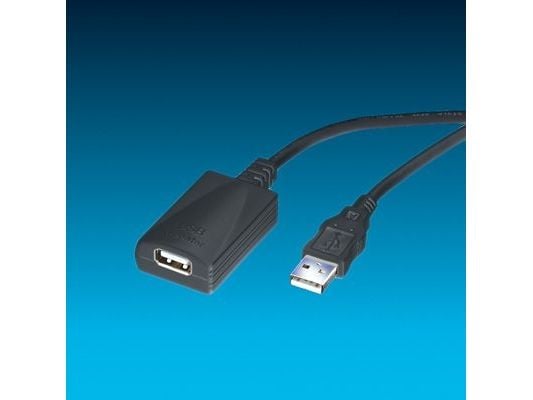 ROLINE 5m USB 2.0 A, 5 m, USB A, USB 2.0, uros/naaras, musta