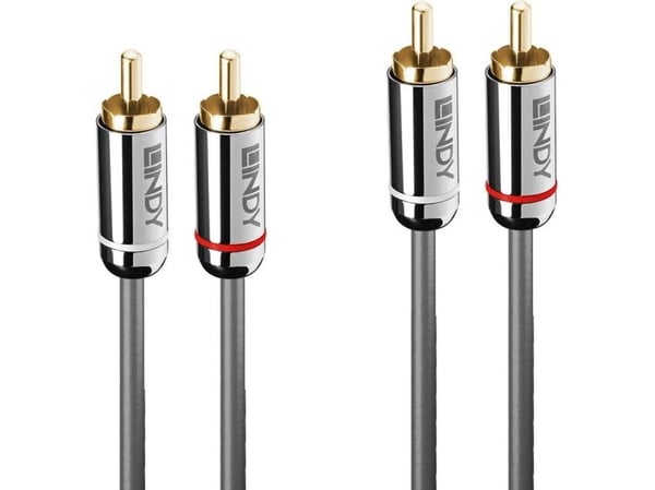 Lindy 35346, 2 x RCA, Hankjønn, 2 x RCA, Hankjønn, 2 m, Antrasitt