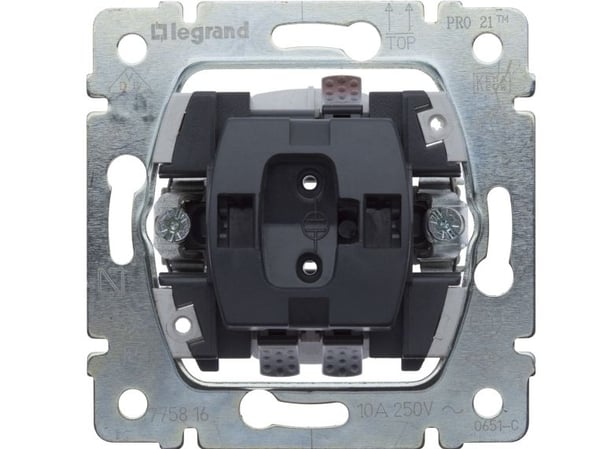 Legrand 775816, Keinukytkin, 2P, Termoplastinen, Musta, Harmaa, IP21, 250 V