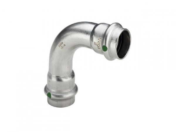 VIEGA Inox bøjning 90 grader 18 mmInox, rustfri stålmuffe/muffe, SC-Contur