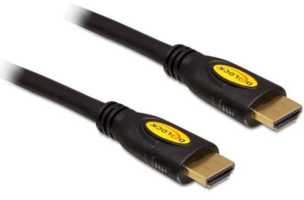 Delock High Speed - HDMI-kabel med Ethernet - HDMI hann til HDMI hann - 50 cm - svart