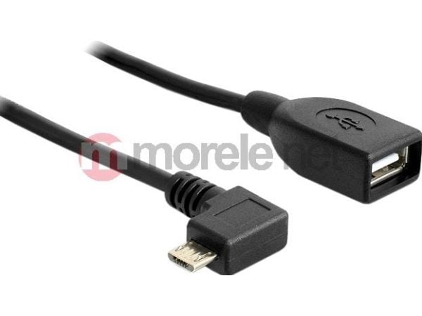 Delock - USB-kabel - USB (hunn) til Micro-USB type B (hann) - USB 2.0 OTG - 50 cm - 90° kontakt