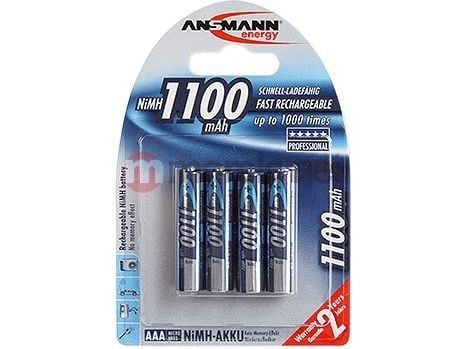 ANSMANN Micro - Batteri 4 x AAA - NiMH - (oppladbart) - 1100 mAh