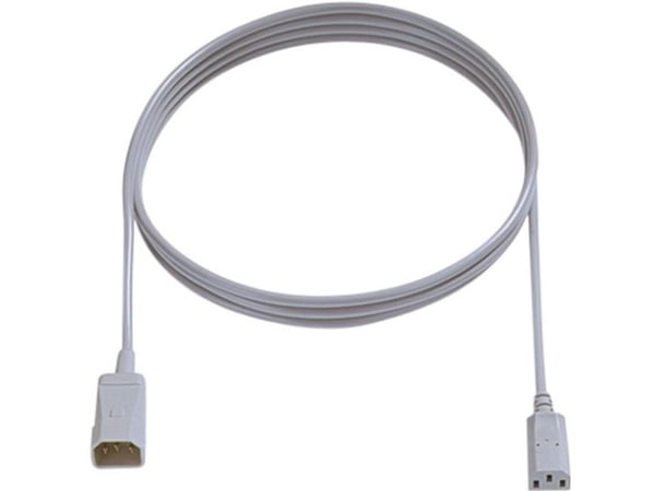 Bachmann H05VV-F 3G 1,00 mm² - Jatkojohto sähköjohdolle - IEC 60320 C14 - IEC 60320 C13 - 250 V - 10 A - 2 m - pyöreä - harmaa