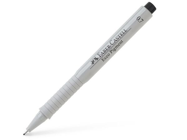 Faber-Castell Ecco Pigment, Fint, Sort, Projektil spiss, 0,7 mm, Rund, Polypropylen (PP)