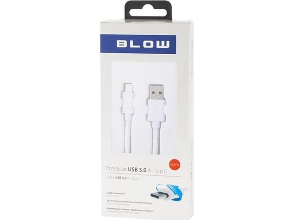 USB Blow USB-A-kabel - 0,5 m hvit (66-120#)
