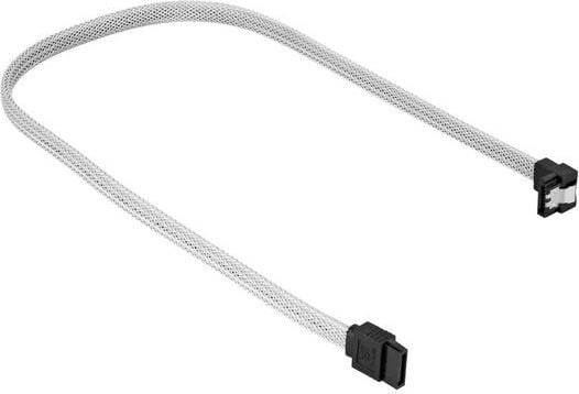 Sharkoon - SATA-kabel - Serial ATA 150/300/600 - SATA (hunn) til SATA (hunn) - 45 cm - låst, 90° kontakt - hvit
