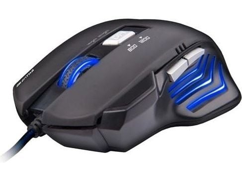 C-TECH MYSCT3221, Høyre hendt, Optisk, USB Type-A, 2400 DPI, Svart, Blå