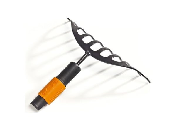 Fiskars QuikFit, Trädgårdsräfsa, Svart, Stål, Orange, 1 styck, 225 mm