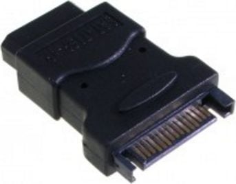 InLine 29677, 5.25" male, 15pin SATA, Musta