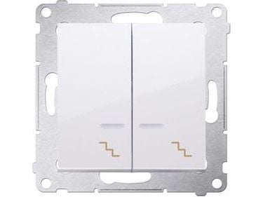 Kontakt-Simon DW6/2L.01/11, Muovi, Valkoinen, IP20, IP44, 250 V, 10 A, 75 mm
