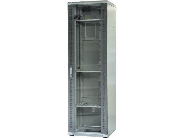 EMITERNET Free-standing frame cabinet EmiterNet Top, 42U, front door sheet metal/glass, 600x600x1980mm (width/depth/height) EM/SH05D-6642