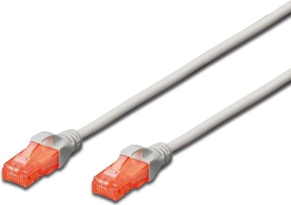 DIGITUS Professional - Koblingskabel - RJ-45 (hann) til RJ-45 (hann) - UTP - CAT 6 - IEEE 802.3 - halogenfri, formstøpt, uten hindringer - grå