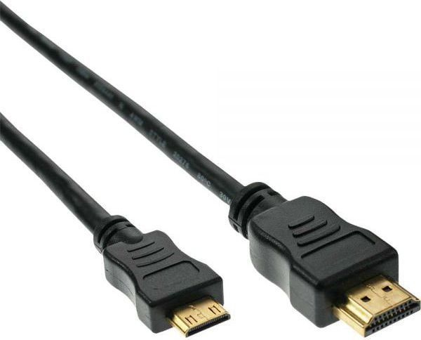 InLine 17454P, 0,5 m, HDMI-tyyppi A (vakio), HDMI Type C (Mini), 10,2 Gbit/s, Musta