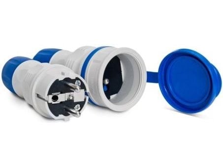 KEL EXTREM-set: stickkontakt + uttag 16A 2P+J 250V IP54 grå/blå (ZWG-54)