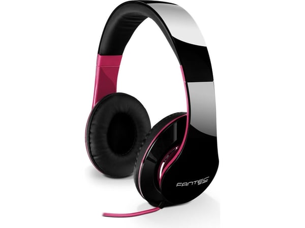 FANTEC SHP-250AJ-PK - Hodetelefoner - full størrelse - kablet - 3,5 mm jakk - lydisolerende - svart/rosa