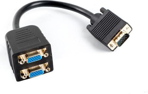 Lanberg - VGA-splitter - HD-15 (VGA) (hann) til HD-15 (VGA) (hunn) - 20 cm