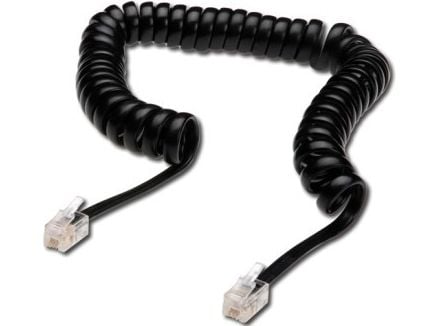 ASSMANN - Telefonkabel - RJ-10 (hann) til RJ-10 (hann) - uskjermet - flat - svart