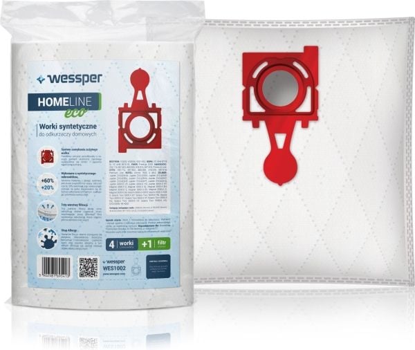 Wessper WES1002, Sylindervakuum, Støv pose, Hvit, Mikrofiber, Syntetisk, ZMB03K, IZ-49.4220, 49.4220, WP-7432-3, ZVCA300B, SafBag red, Zelmer