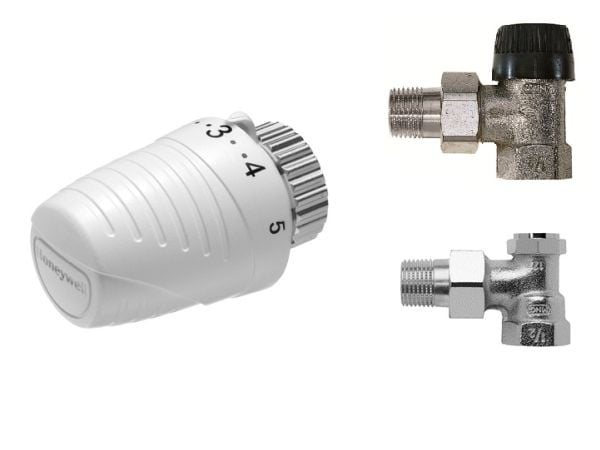 Honeywell Thera4 termostathode + radiatorventil + returventil (VTL320EA15)