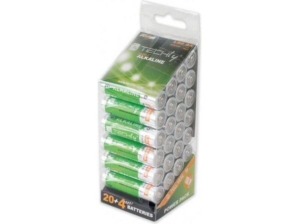 Techly LR06 AA 1.5V, Engangsbatteri, AA, Alkalinsk, 1,5 V, 24 stykker, Flerfarget