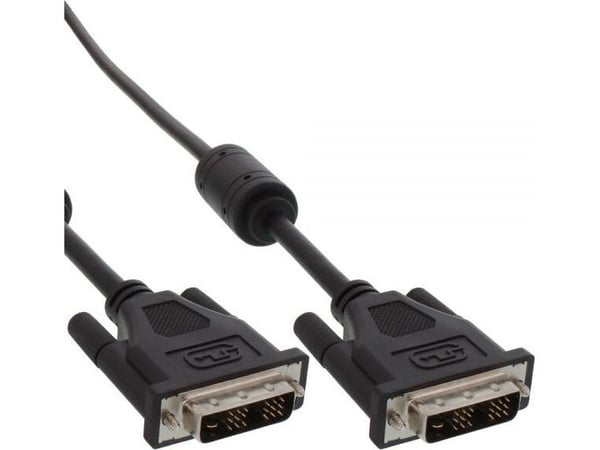 InLine 17764, 3 m, DVI-D, DVI-D, Hanstik, Hanstik, musta