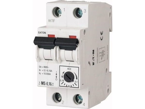 Eaton motorsikring 2P 0,1-0,16A Z-MS-0,16/2 (248389)