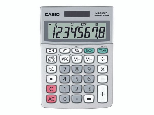 Casio MS-88ECO, Työpöytä, Näyttölaskin, 8 lukua