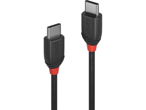 Lindy 36907, 1,5 m, USB C, USB C, USB 3.2 Gen 1 (3.1 Gen 1), 10 Gbit/s, Svart