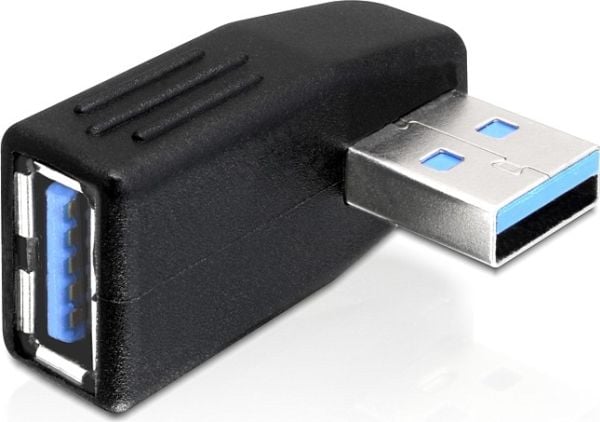 Delock - USB-sovitin - USB Type A (han) til USB Type A (hun) - USB 3.0 - 270° stikforbindelse - sortti
