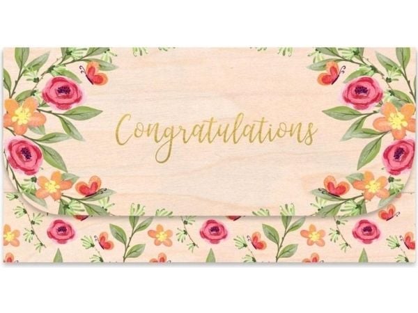 Gavekonvolutt i tre Congratulations