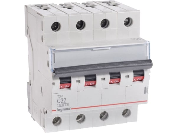Legrand TX3, Dvärgbrytare, Typ C, IP20, 240 - 415 V