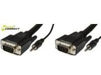 MicroConnect - VGA-kabel - HD-15 (VGA), minijakk (hann) til HD-15 (VGA), minijakk (hann) - 3 m - tommelskruer