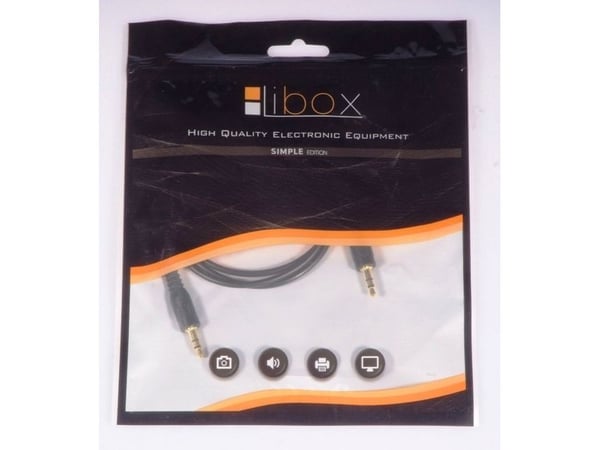 Libox Jack 3,5 mm - Jack 3,5 mm kabel 1 m svart (LB0061)