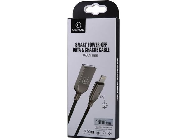 Usams USB-A - Lightning USB-kaapeli 1,9 m musta (IPYSUSB201)