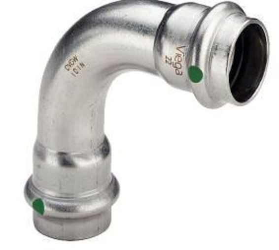 VIEGA Inox bøjning 90 grader 35 mmInox, rustfri stålmuffe/muffe, SC-Contur