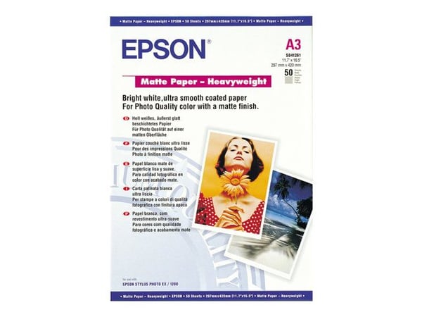 Epson - Matt - A3 (297 x 420 mm) - 167 g/m² - 50 ark papir - for EcoTank ET-16500, 7750; SureColor P5000, P800, SC-P10000, P5000, P700, P7500, P900...