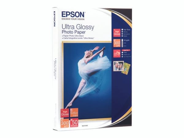 Epson Ultra Glossy Photo Paper - Blank - 100 x 150 mm 50 ark fotopapir - for EcoTank ET-1810, 2810, 2811, 2814, 2815, 2820, 2825, 2826, 2850, 2851,...