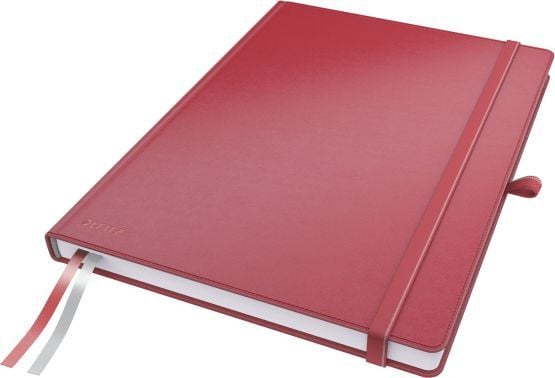 Leitz Notatbok Complete A4 Rutet 96g/80 ark, Rød, A4, 80 ark, 96 g/m², Rute papir, Innbundet (hardcover)
